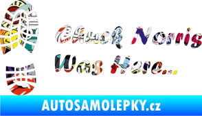 Samolepka Chuck Norris was here nápis s otiskem boty Sticker bomb