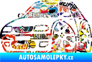 Samolepka Citroen saxo karikatura levá Sticker bomb