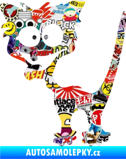Samolepka Crazy cat levá bláznivá kočka Sticker bomb