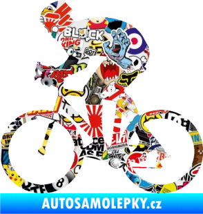 Samolepka Cyklista 008 levá Sticker bomb