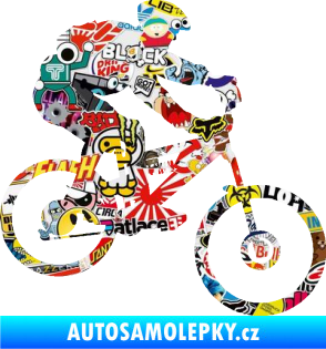 Samolepka Cyklista 009 pravá horské kolo Sticker bomb