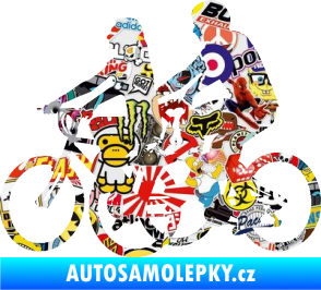 Samolepka Cyklisté 001 levá pár Sticker bomb