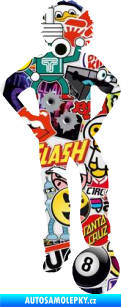 Samolepka Děti silueta 004 pravá kluk fotbalista Sticker bomb
