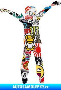 Samolepka Děti silueta 008 pravá kluk skáče Sticker bomb