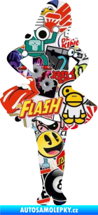 Samolepka Děti silueta 011 pravá holčička tanečnice Sticker bomb