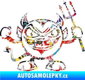 Samolepka Devil pravá čertík s vidlemi Sticker bomb