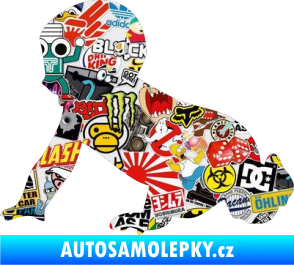 Samolepka Dítě v autě 025 levá miminko silueta Sticker bomb