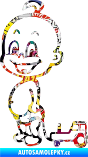 Samolepka Dítě v autě 031 levá chlapeček s traktorem Sticker bomb