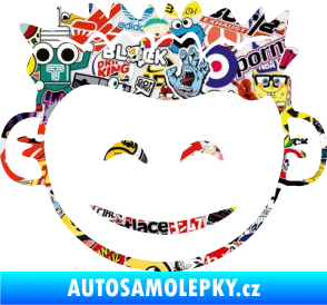 Samolepka Dítě v autě 048 levá kluk hlavička Sticker bomb