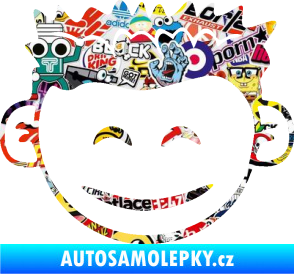 Samolepka Dítě v autě 048 pravá kluk hlavička Sticker bomb