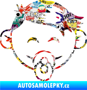 Samolepka Dítě v autě 049 pravá kluk s dudlíkem Sticker bomb