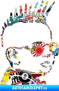 Samolepka Dítě v autě 054 pravá kluk s pankáčem Sticker bomb
