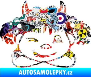 Samolepka Dítě v autě 056 pravá holčička čertice Sticker bomb