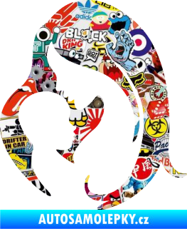 Samolepka Dítě v autě 058 levá mimi s maminkou Sticker bomb