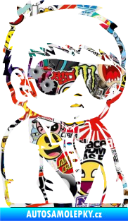 Samolepka Dítě v autě 059 pravá chlapec s brýlemi Sticker bomb