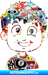 Samolepka Dítě v autě 065 pravá kluk Sticker bomb