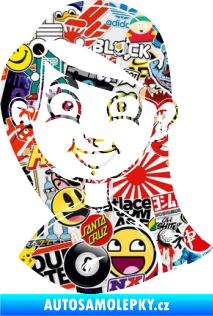 Samolepka Dítě v autě 066 pravá holka Sticker bomb
