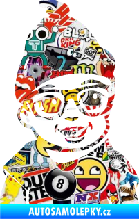 Samolepka Dítě v autě 080 pravá chlapeček Sticker bomb