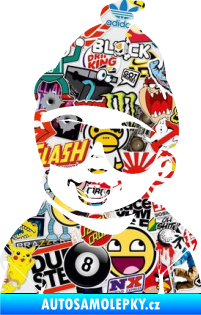 Samolepka Dítě v autě 081 levá chlapeček v brýlích Sticker bomb