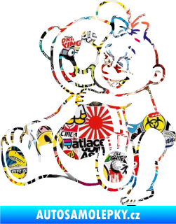 Samolepka Dítě v autě 084 levá holčička s medvídkem Sticker bomb