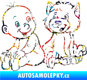 Samolepka Dítě v autě 087 levá chlapeček s pejskem Sticker bomb