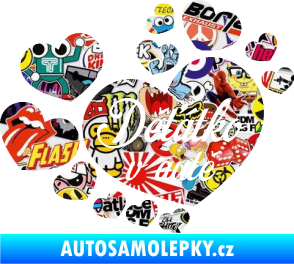 Samolepka Dítě v autě 092 nápis děťátko v autě se srdíčky Sticker bomb