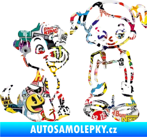 Samolepka Dítě v autě 099 pravá holčička a pes Sticker bomb