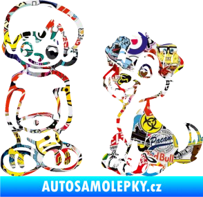 Samolepka Dítě v autě 100 levá kluk a pes Sticker bomb