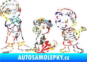 Samolepka Dítě v autě 104 levá dva kluci a pes Sticker bomb