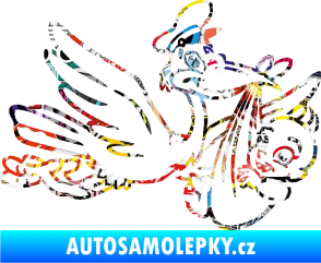 Samolepka Dítě v autě 108 pravá čáp nese miminko Sticker bomb