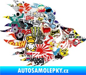 Samolepka Divoké prase 001 pravá kanec hlava Sticker bomb