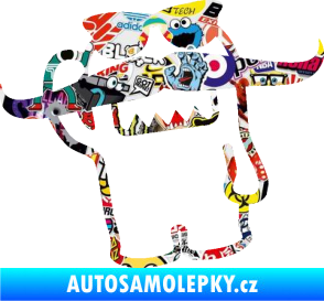 Samolepka Domo 016 levá s knírem Sticker bomb