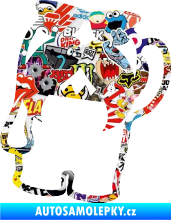 Samolepka Domo 017 pravá s knírem Sticker bomb