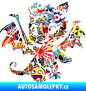 Samolepka Dragon 054 levá roztomilý dráček Sticker bomb