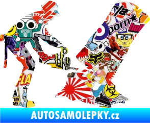 Samolepka Dřevorubec 003 pravá pila Sticker bomb