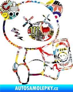 Samolepka Drunk bear 004 pravá medvěd s pivem Sticker bomb