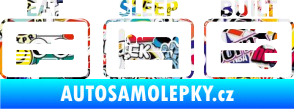 Samolepka Eat sleep built not bought Sticker bomb