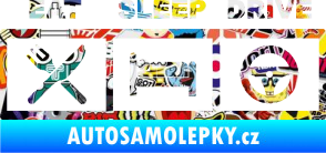 Samolepka Eat, sleep, drive 001 s nápisem Sticker bomb