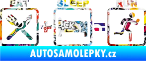 Samolepka Eat sleep run Sticker bomb