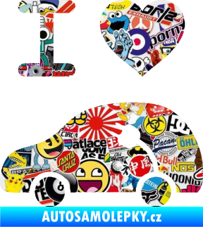 Samolepka Elektroauto 003 levá I love elektro Sticker bomb