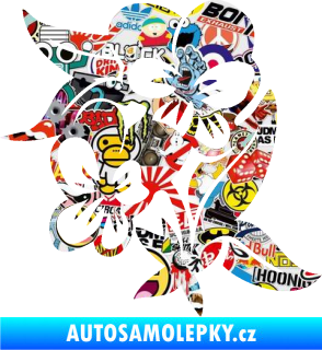 Samolepka Fialka 001 levá květina Sticker bomb