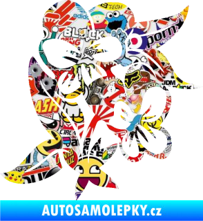 Samolepka Fialka 001 pravá květina Sticker bomb