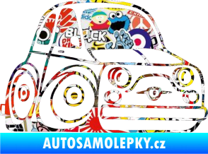 Samolepka Fiat 500 karikatura pravá Sticker bomb