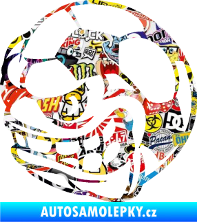 Samolepka Fotbalový míč 003 levá s obličejem Sticker bomb