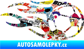 Samolepka Fotbalový míč 004 pravá v plamenech Sticker bomb