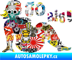 Samolepka Go big ! silueta tlusté ženy Sticker bomb