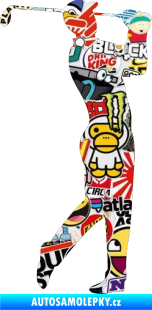 Samolepka Golfista 001 pravá Sticker bomb