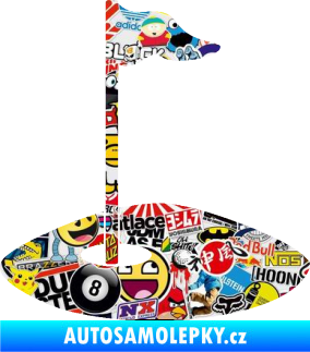 Samolepka Golfová jamka 001 levá Sticker bomb