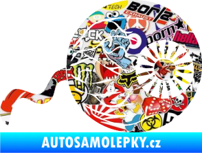 Samolepka Halloween 020 levá vydloublé oko Sticker bomb