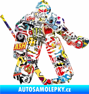 Samolepka Hokejista 028 levá brankář Sticker bomb